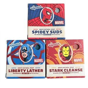 Dr. Squatch Marvel Soap Bundle Stark Cleanse, Spidey Suds, Liberty Lather Ltd Ed